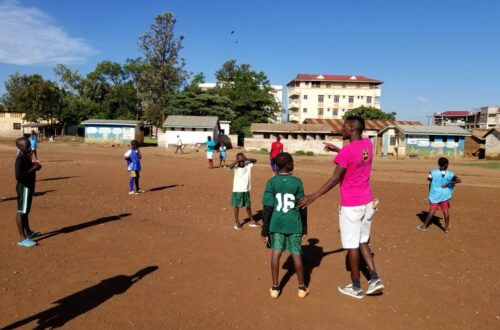 Aivan teaching positional adjustments to the players.